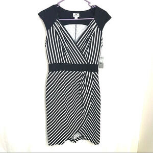 𝅺WORTHINGTON Stretch Black and White Stripe Dress 4